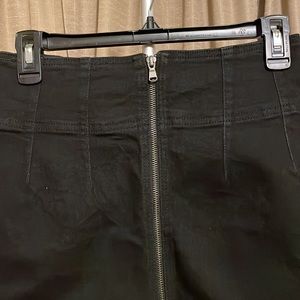 We The Free brand Black denim mini skirt with heavy back center zipper